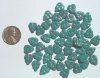 50 10mm Opaque Turquoise Lustre Leaf
